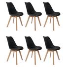 Conjunto 6 Cadeiras Saarinen Preta Wood para jardim Sala de Jantar e Eventos