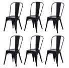 Conjunto 6 Cadeiras Tolix Iron Design PRETO