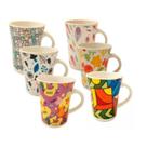 Conjunto 6 Canecas Cerâmica Importada 123 Útil 330ml Cores Sortidas