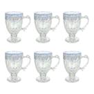 Conjunto 6 Canecas Em Vidro Decorado Taça Luxo Rainbow 190ml