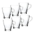 Conjunto 6 Canecas Murlin 265ml Vidro Copo Cozinha Café Chá Dia das Mães Aniversário Restaurante Festas Eventos Bebidas Quente Gelada