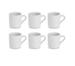 Conjunto 6 Canequinhas Xícara Porcelana Branca Lisa 60ml