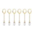 Conjunto 6 Colheres de Café de zamac Crystal Dourado 11cm Wolff Conjunto 6 Colheres de Café de zamac Crystal Dourado 11cm Wolff