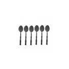 Conjunto 6 Colheres de Mesa de Aço Inox Bambu Elegant Preta 19,8cm - Lyor