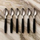 Conjunto 6 Colheres Kit Servir Sobremesa Sorvete Casa Talheres Cozinha Presente Cabo Preto