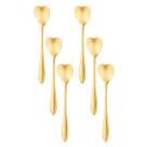Conjunto 6 Colheres Para Café Chá Sobremesa Bolo Sorvete De Aço Inox Coração Heart