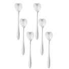 Conjunto 6 Colheres Para Café Chá Sobremesa Bolo Sorvete De Aço Inox Coração Heart