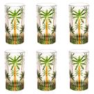 Conjunto 6 Copos Altos de Cristal 360ml Palm Tree Handpaint Wolff