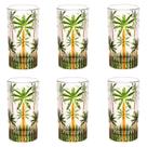Conjunto 6 Copos Altos De Cristal 360ml Palm Tree Handpaint Wolff Conjunto 6 Copos Altos De Cristal 360ml Palm Tree Handpaint Wolff