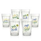 Conjunto 6 Copos Americanos de Vidro 190ml Copa do Brasil Torcida Brasileira Jogo Petiscos