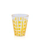 Conjunto 6 Copos Bolas e Listras Acrílico 414 ml Amarelo