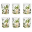 Conjunto 6 Copos de Cristal baixo decorado Palm Tree Handpaint 340ml Wolff