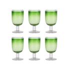 Conjunto 6 Copos de Vidro Bubble em Vidro Verde 550ml 15cm GI0060 BTC