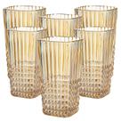 Conjunto 6 Copos de Vidro Longo Âmbar Perolado 400ml