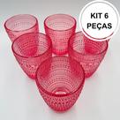Conjunto 6 copos de vidro Pérola Rosa 300ml
