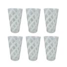 Conjunto 6 Copos em Acrílico com Detalhes Espirais Branco 600ml RJW0027 BTC