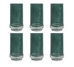 Conjunto 6 Copos em Vidro Verde com Base em Cristal 520ml BJ0037 BTC