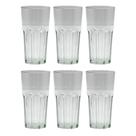 Conjunto 6 Copos Facetado Long Drink Vidro Bar 330ml