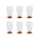 Conjunto 6 Copos Fluire de Vidro Base Âmbar 650ml GI0066 BTC