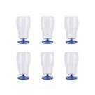 Conjunto 6 Copos Fluire de Vidro Base Azul 650ml GI0067 BTC