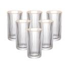 Conjunto 6 Copos Long Graffiato C/Borda Dourada Drink 420ml