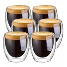Conjunto 6 Copos Para Café Dupla Parede De Vidro Café Expresso F7069 3 - Transparente