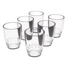 Conjunto 6 Copos Transparente 300ml Plástico Trama Crippa Água Suco Refrigerante