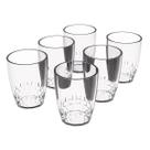 Conjunto 6 Copos Transparente 300ml Plástico Trama Crippa Água Suco Refrigerante
