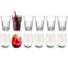 Conjunto 6 Copos Vitmainas Vidro 350ml Com 6 Copos Bellagio 450ml