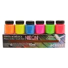 Conjunto 6 Cores Tinta AcrÍLica Neon 10ml Acrilex Conjunto 6 Cores Tinta AcrÍLica Neon 10ml Acrilex