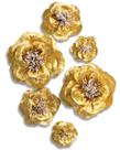 Conjunto 6 de flores de papel artificial Letjolt Golden para decoração Conjunto 6 de flores de papel artificial Letjolt Golden para decoração