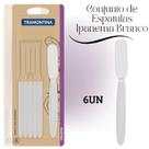 Conjunto 6 Espátulas Manteiga Tramontina Ipanema Aço Inox Cabo Branco Conjunto 6 Espátulas Manteiga Tramontina Ipanema Aço Inox Cabo Branco