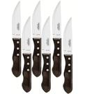 Conjunto 6 Facas Churrasco Jumbo 5"Cabo Madeira Polywood Castanho 21115095 Tramontina