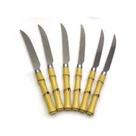 Conjunto 6 facas de Churrasco Aço Inox com Cabo Plástico Bambú Natural - Fratalli