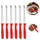 Conjunto 6 Facas De Mesa Vermelha 21cm Talheres Luxo