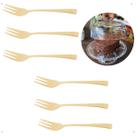Conjunto 6 garfos aço inox p/ bolo Berna dourado