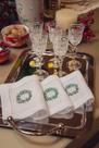 Conjunto 6 Guardanapos de Coquetel Linho Puro Com Bordado Guirlanda Grande