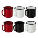 Conjunto 6 Mini Canecas De Porcelana Esmaltadas Coloridas