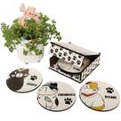 Conjunto 6 Porta Copos em MDF com Caixinha Artesanal Gatinhos Descansos Personalizados Conjunto 6 Porta Copos em MDF com Caixinha Artesanal Gatinhos Descansos Personalizados