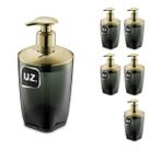 Conjunto 6 Porta Sabonete Sabão Liquido Slim Preto com Dourado UZ Conjunto 6 Porta Sabonete Sabão Liquido Slim Preto com Dourado UZ