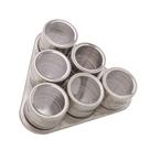 Conjunto 6 Porta Temperos de Aço Inox com Suporte Imantado 80ml - Lyor