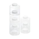 Conjunto 6 Porta Temperos Empilháveis Com Tampa Branco Conjunto 6 Porta Temperos Empilháveis Com Tampa Branco
