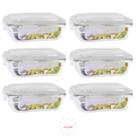 Conjunto 6 Pote 1040ml Hermético Vidro Marmita Com 4 Travas