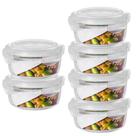 Conjunto 6 Pote Vidro 620ml Hermético Marmita Tampa 4 Travas