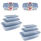 Conjunto 6 Potes 520 Ml 1,2 L 2,7 L Alimentos Comida Marmita