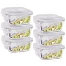 Conjunto 6 Potes de Vidro 520ml Hermético 4 Travas Marmita