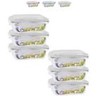 Conjunto 6 Potes Hermético Vidro Mantimentos Marmita 370m