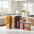 Conjunto 6 Potes Herméticos com Tampa Cristal Organização e Frescor na Cozinha