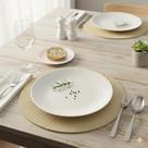 Conjunto 6 Pratos Branco Suflair Dourado Mesa Posta Festa