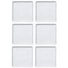 Conjunto 6 Pratos de Porcelana Branco Quadrados Rasos 16x16cm Americana Germer